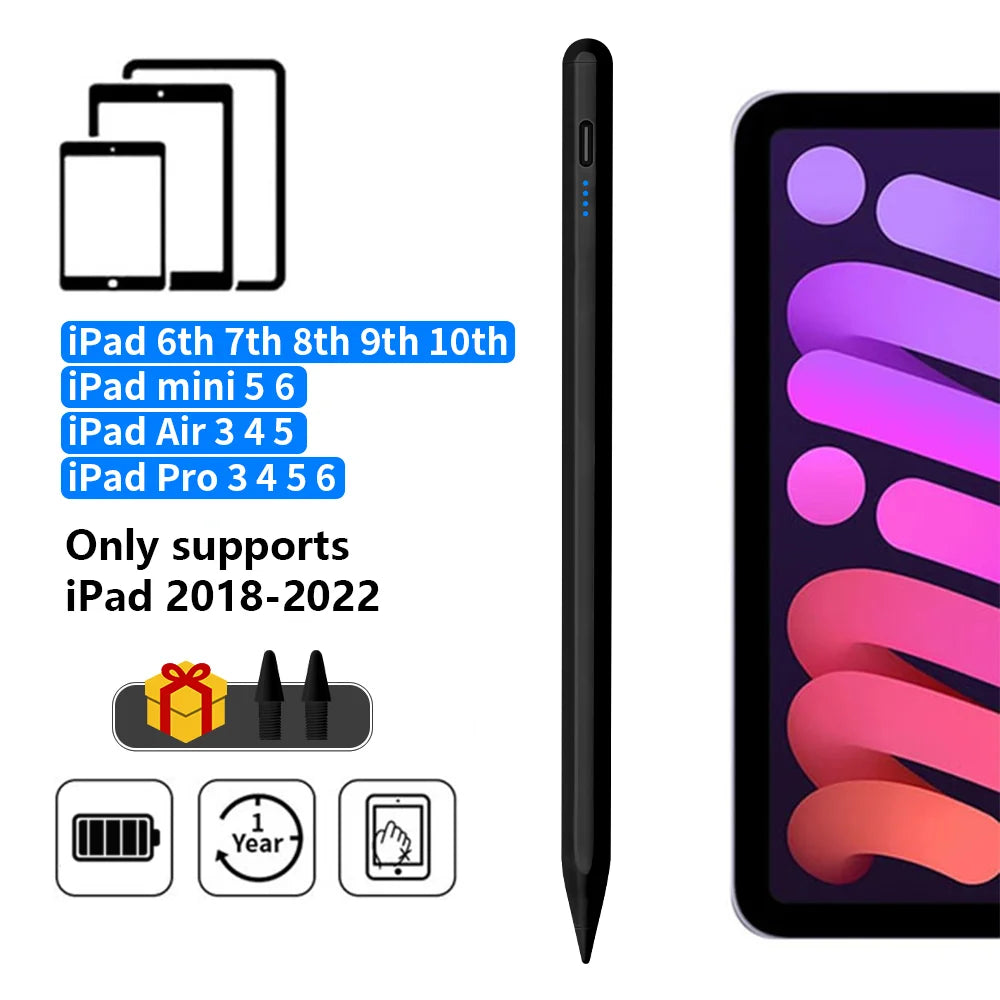 Caneta Stylus para iPad com Rejeição de Palma 2018-2025