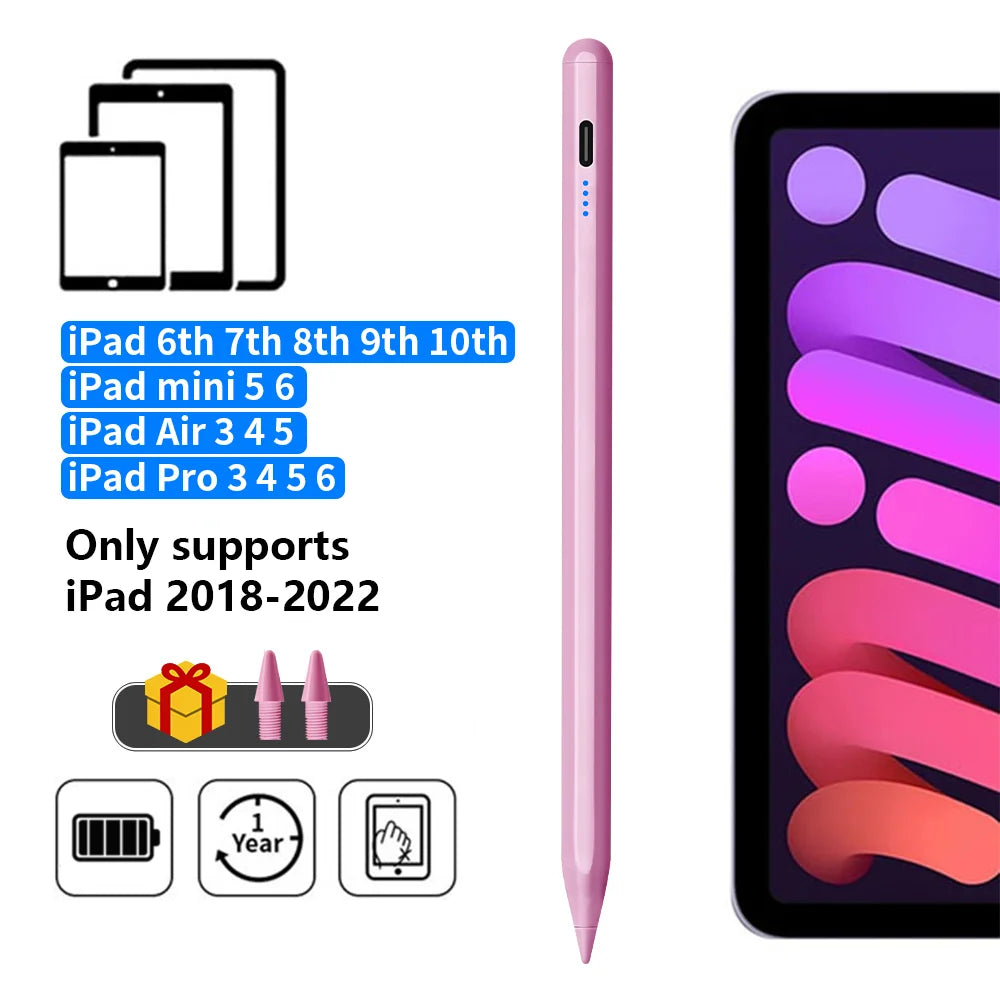 Caneta Stylus para iPad com Rejeição de Palma 2018-2025