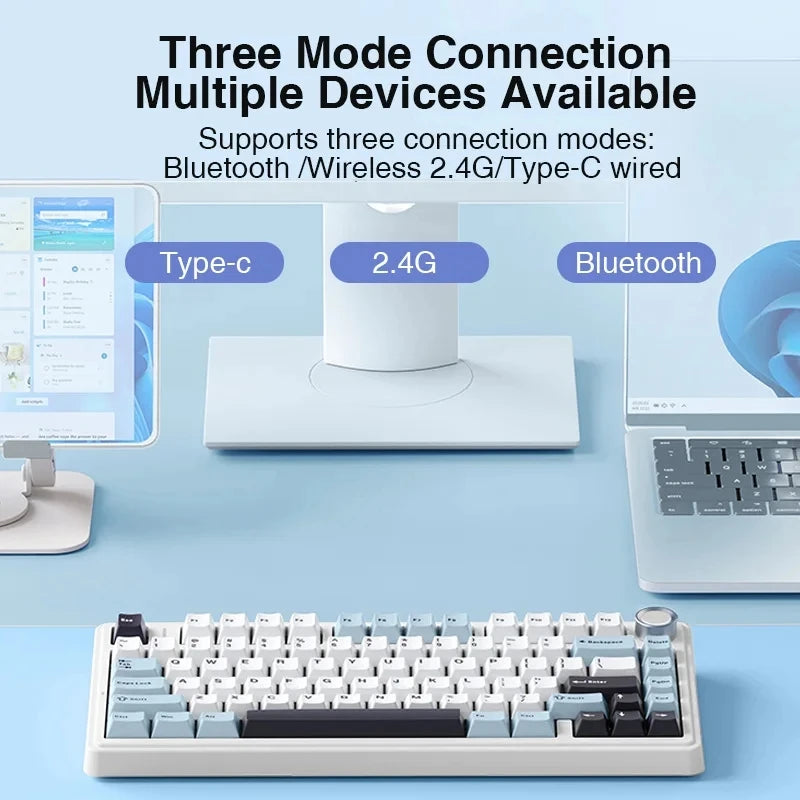 Teclado Mecânico Gamer AULA F75 75% Wireless/Bluetooth/USB RGB