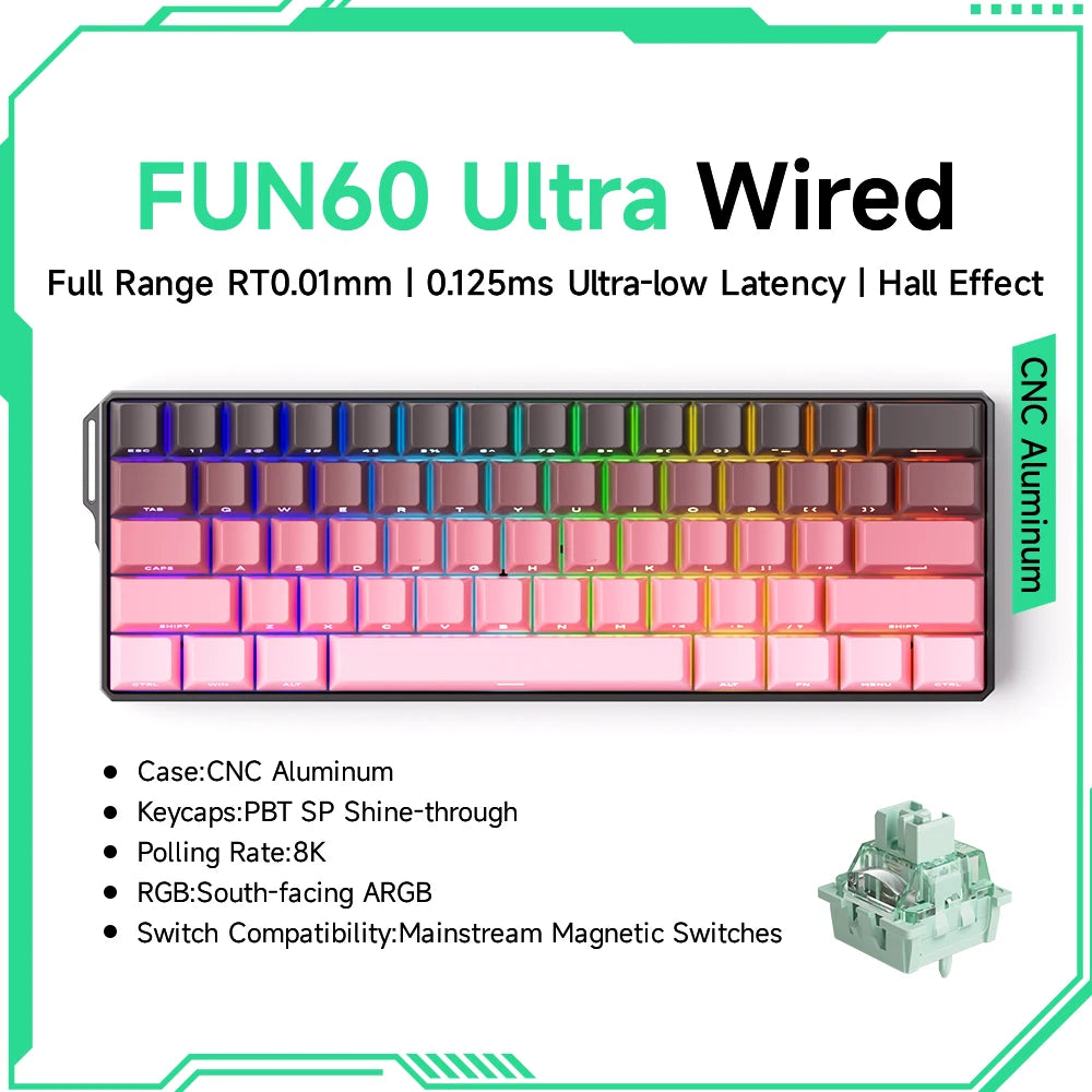 Teclado Gamer Akko MonsGeek FUN68/FUN60 PRO — 60% 65% HE Magnético, Rapid Trigger 8K, RGB
