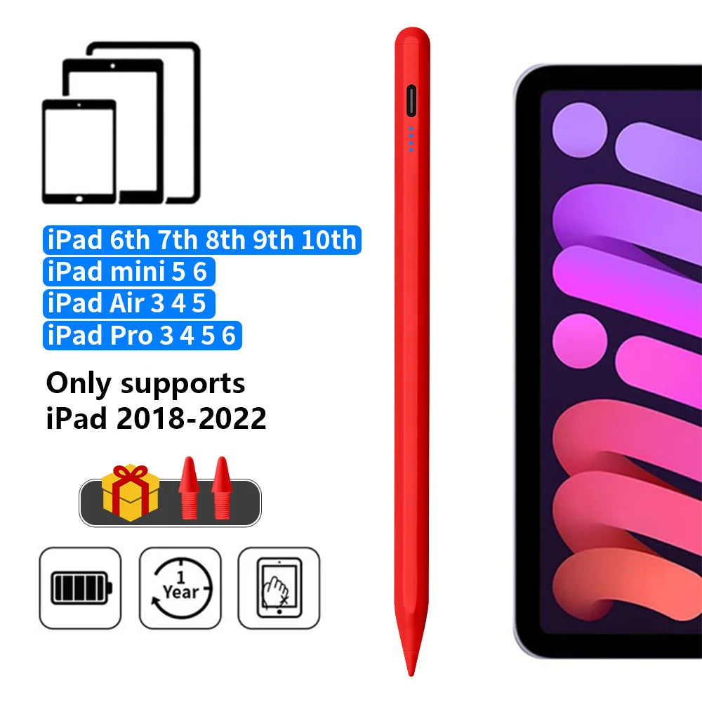 Caneta Stylus para iPad com Rejeição de Palma 2018-2025