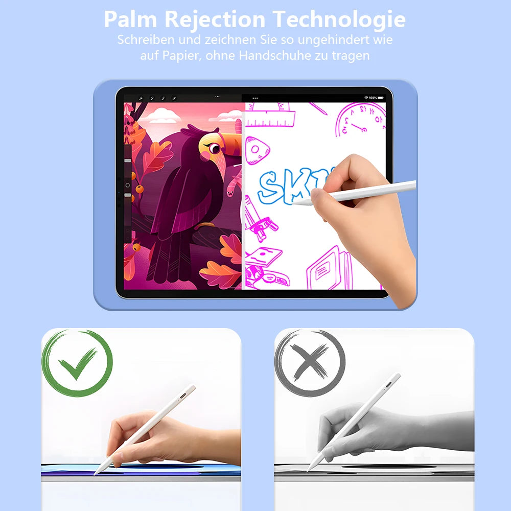 Caneta Stylus para iPad com Rejeição de Palma 2018-2025
