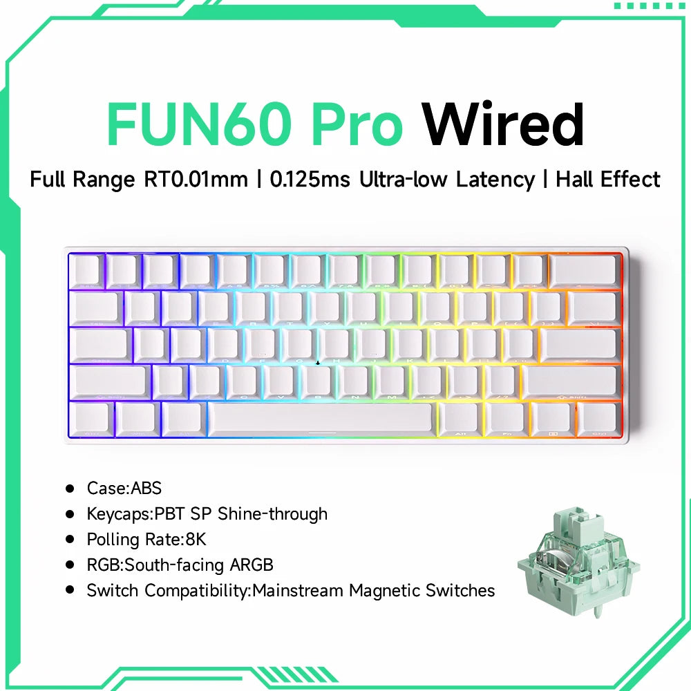 Teclado Gamer Akko MonsGeek FUN68/FUN60 PRO — 60% 65% HE Magnético, Rapid Trigger 8K, RGB