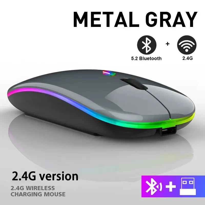 Mouse Gamer Sem Fio RGB Recarregável 3600 DPI