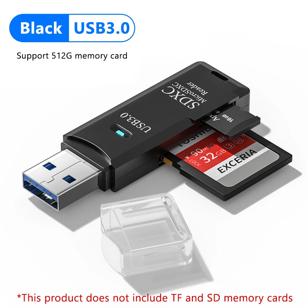 Leitor de Cartão USB 3.0 2 em 1 - Micro SD e TF Alta Velocidade
