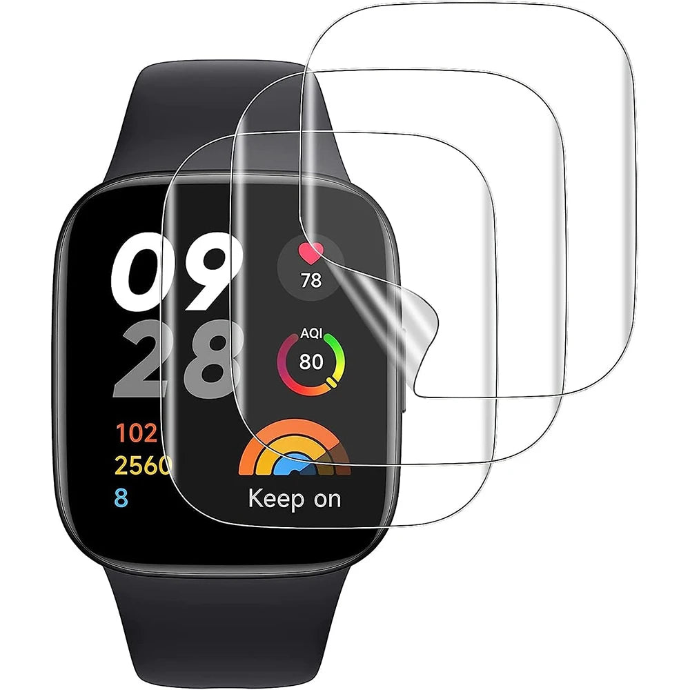 Películas de Hidrogel para Redmi Watch 3 Active/Lite - Kit 3 ou 6un