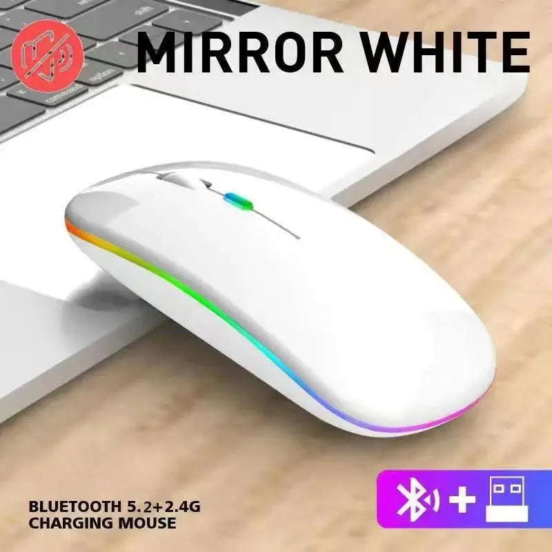 Mouse Gamer Sem Fio RGB Recarregável 3600 DPI