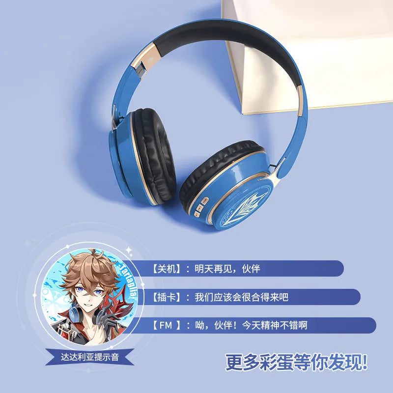 Fone Over-Ear Bluetooth Tema Anime — Estilo único, Som que Impressiona