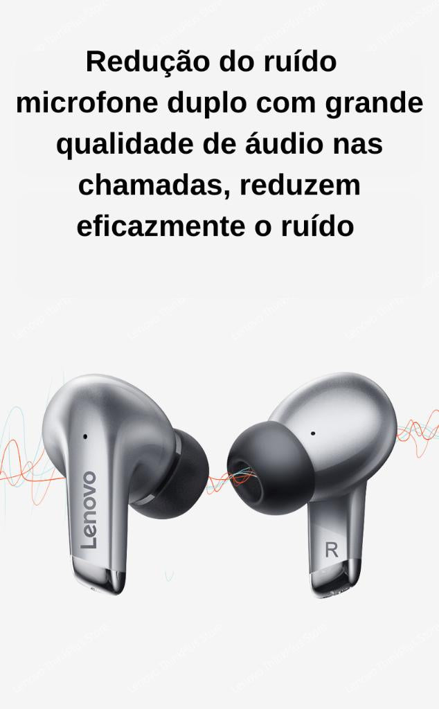 Fone Lenovo LP5 — Som Cinema no seu Ouvido, Bateria para o Dia Todo