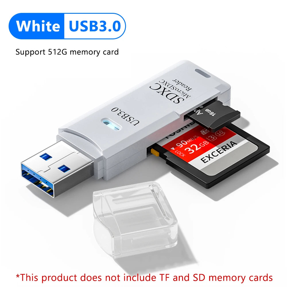 Leitor de Cartão USB 3.0 2 em 1 - Micro SD e TF Alta Velocidade