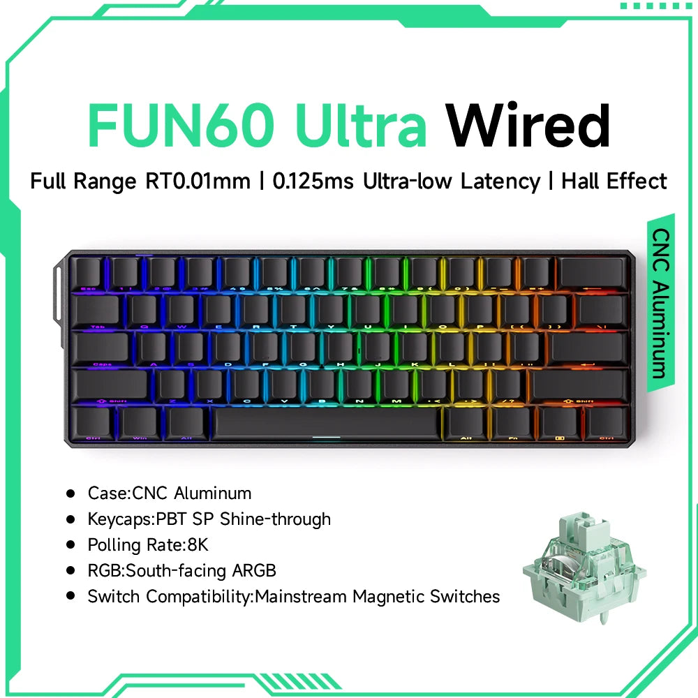 Teclado Gamer Akko MonsGeek FUN68/FUN60 PRO — 60% 65% HE Magnético, Rapid Trigger 8K, RGB