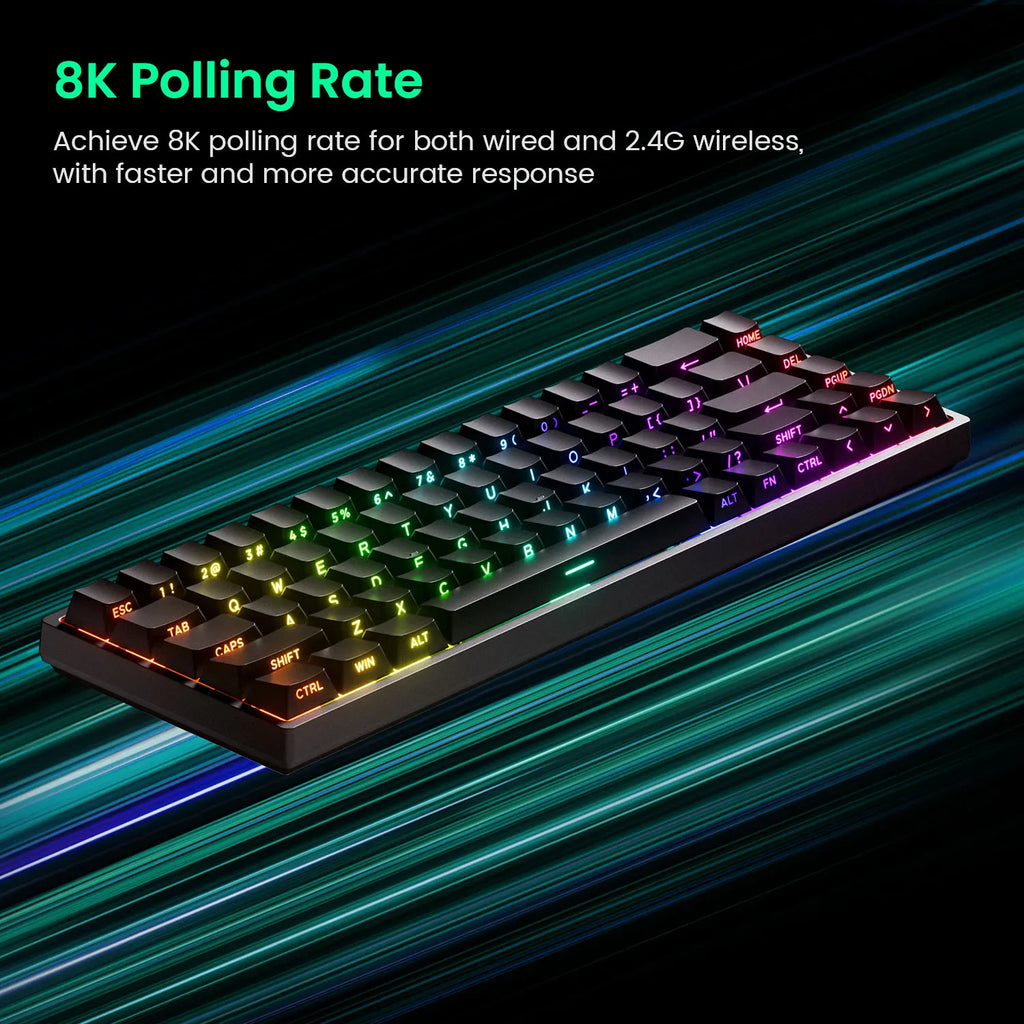 Teclado Gamer Akko MonsGeek FUN68/FUN60 PRO — 60% 65% HE Magnético, Rapid Trigger 8K, RGB