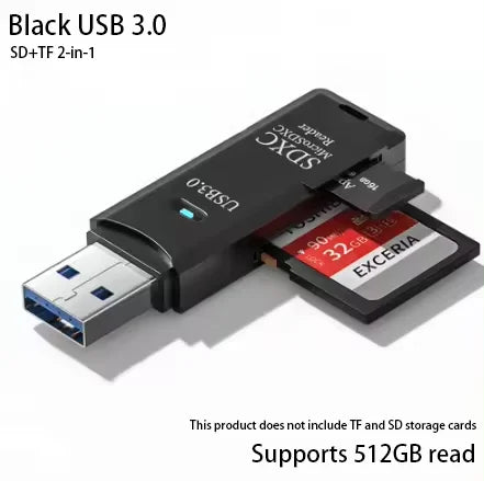 Leitor de Cartão USB 3.0 2 em 1 - Micro SD e TF Alta Velocidade