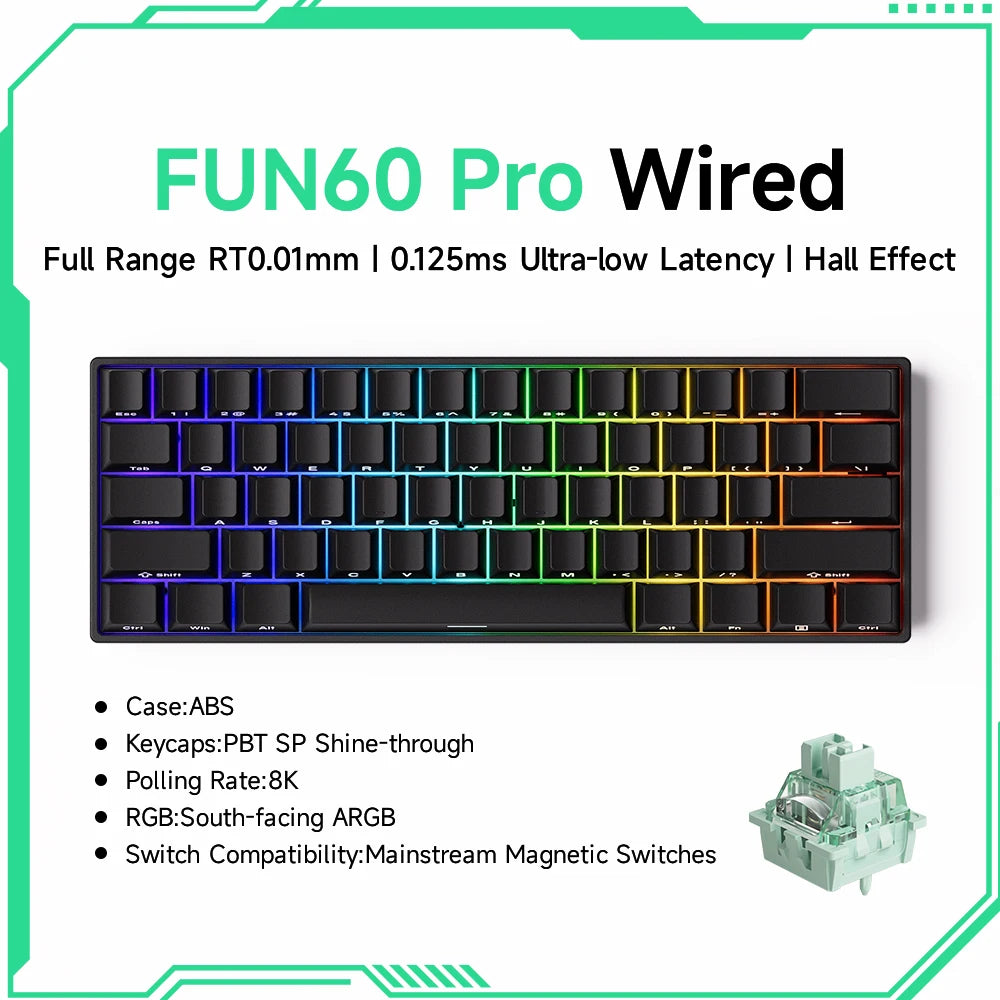 Teclado Gamer Akko MonsGeek FUN68/FUN60 PRO — 60% 65% HE Magnético, Rapid Trigger 8K, RGB
