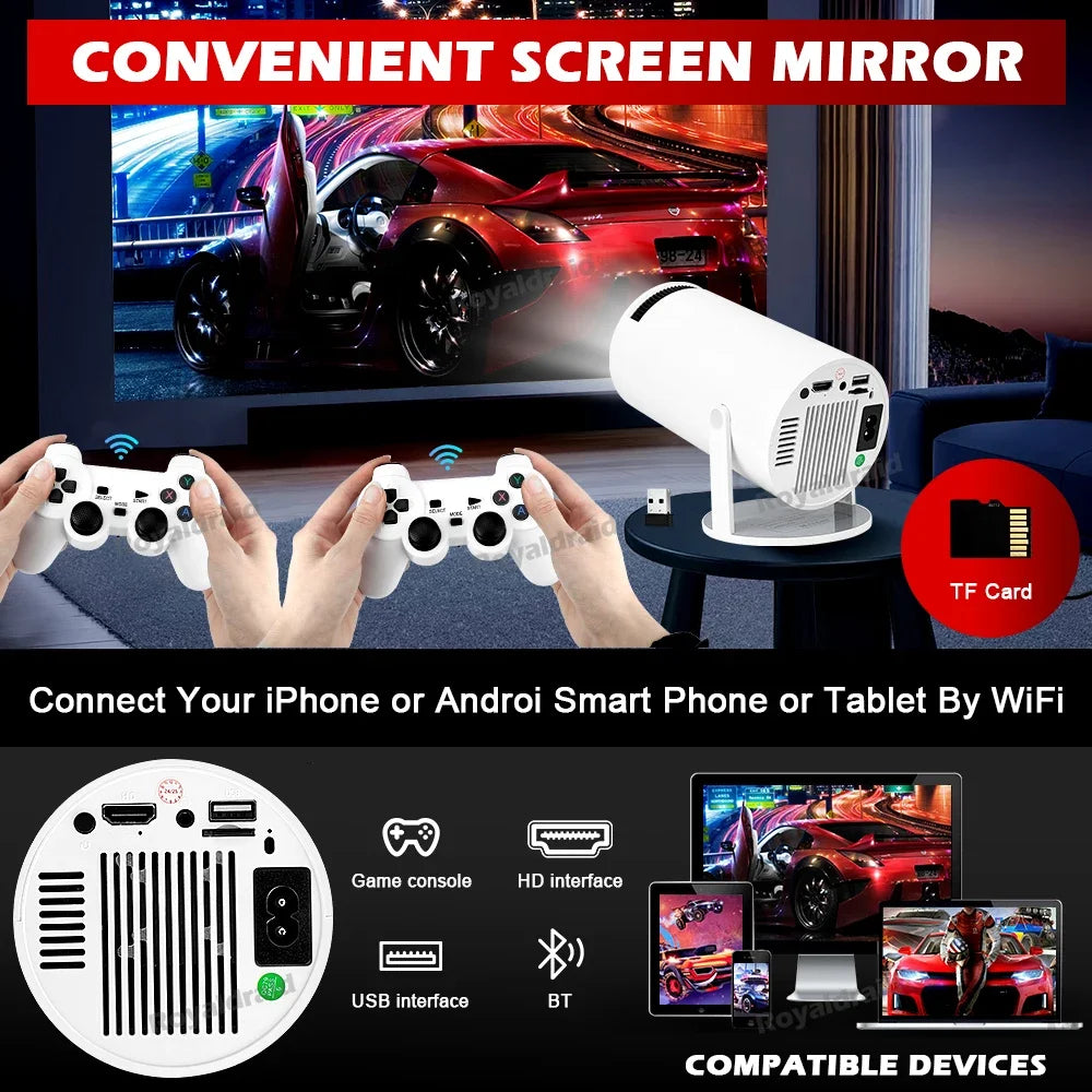 Projetor Gamer P90 Max 4K Android 11 + 19.000 Jogos