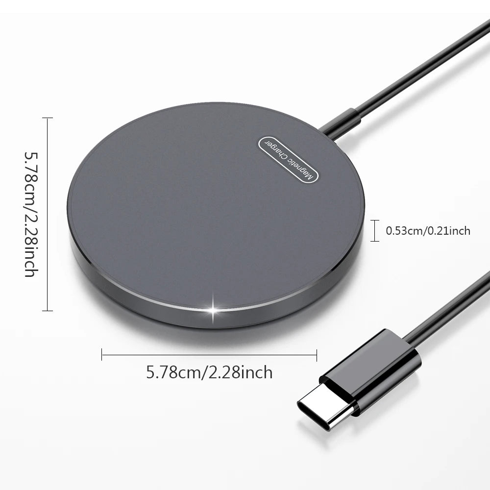 Carregador Wireless Magnético 15W — iPhone 15 ao 11, AirPods e MagSafe