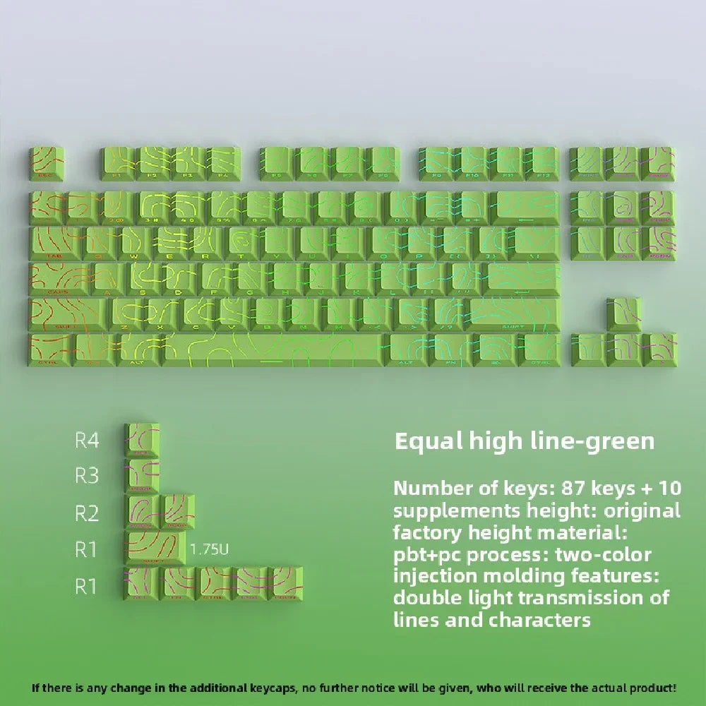 Keycaps Topográficas 4.0 PBT 98 Teclas Cherry Profile