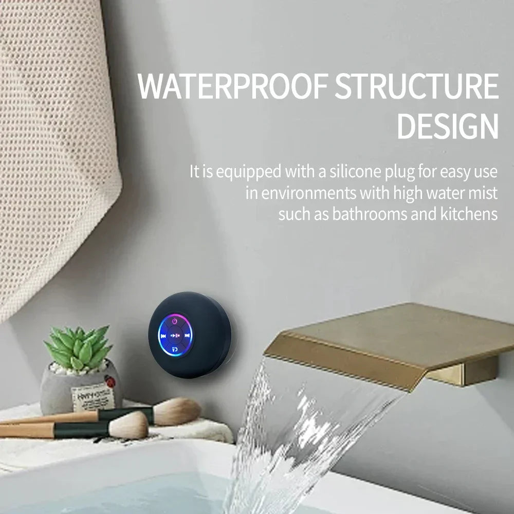 Mini Caixa de Som Bluetooth IPX4 para Chuveiro