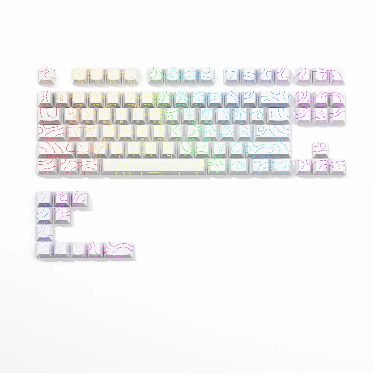 Keycaps Topográficas 4.0 PBT 98 Teclas Cherry Profile