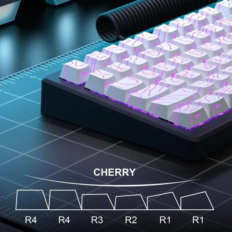 Keycaps Topográficas 4.0 PBT 98 Teclas Cherry Profile