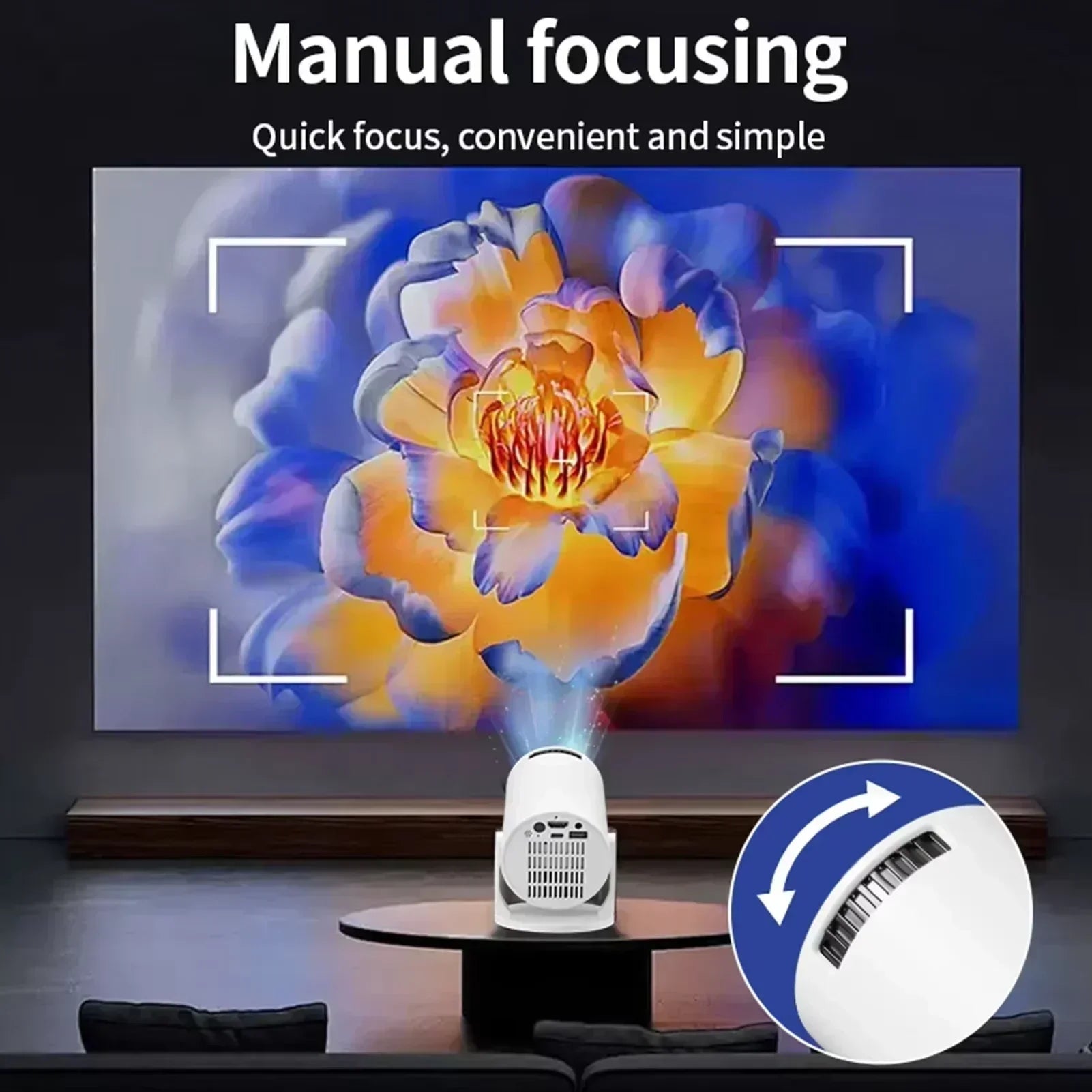 Projetor Portátil HY300 4K WiFi 1080p 8000 Lumens