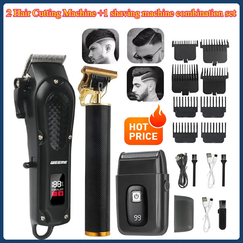 Máquina de Cortar Cabelo Vintage Sem Fio USB