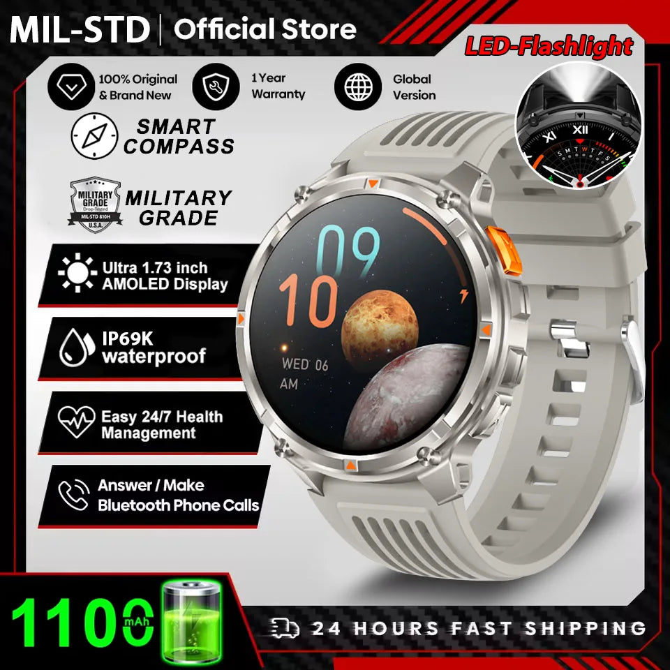 Smartwatch T-Rex3 Pro Militar GPS 5ATM 1100mAh — Pulseiras Intercambiáveis