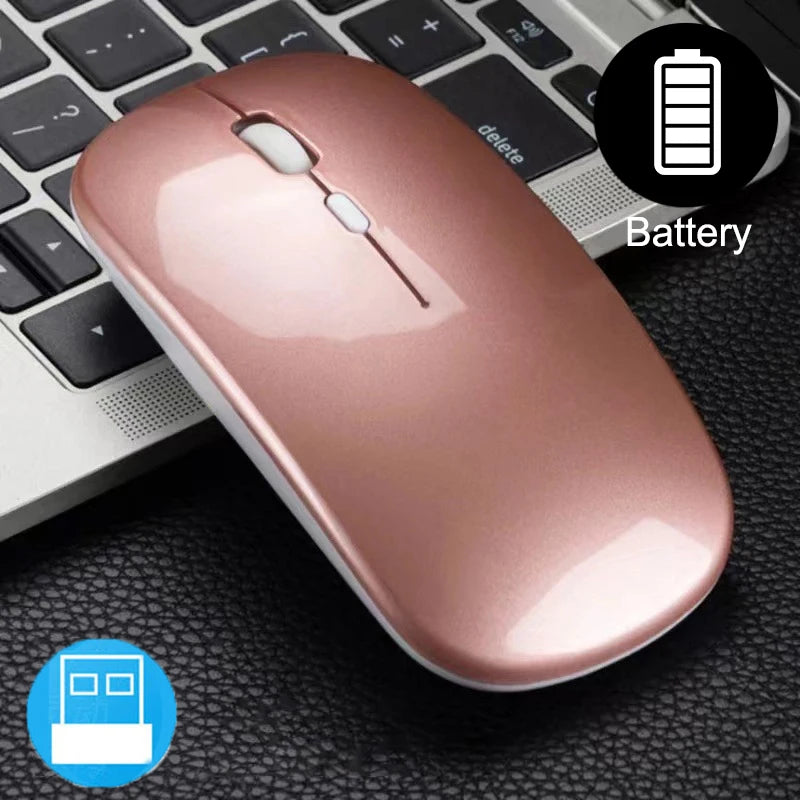 Mouse Sem Fio Slim 2.4GHz 1600DPI Silencioso Ergônomico