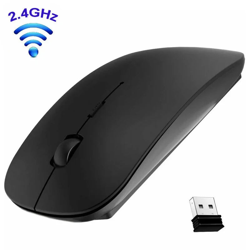 Mouse Sem Fio Slim 2.4GHz 1600DPI Silencioso Ergônomico