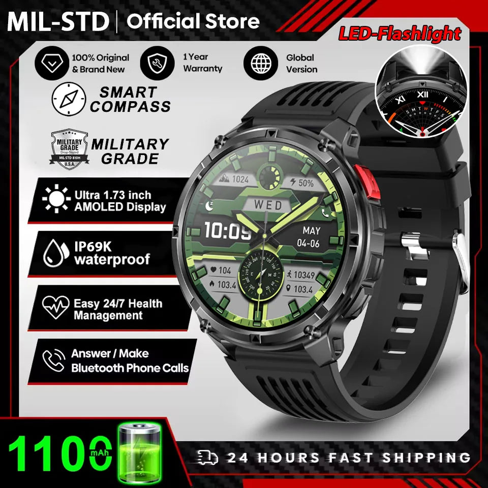 Smartwatch T-Rex3 Pro Militar GPS 5ATM 1100mAh — Pulseiras Intercambiáveis