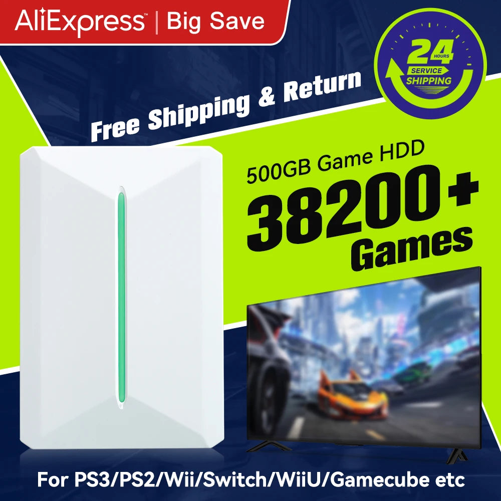 HD de Jogos Retrobat & Playnite 500GB — 38.200 Jogos Prontos
