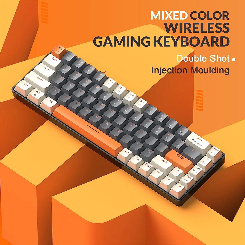 Teclado Mecânico Sem Fio RK68 60% Bluetooth Hot-Swap Gamer