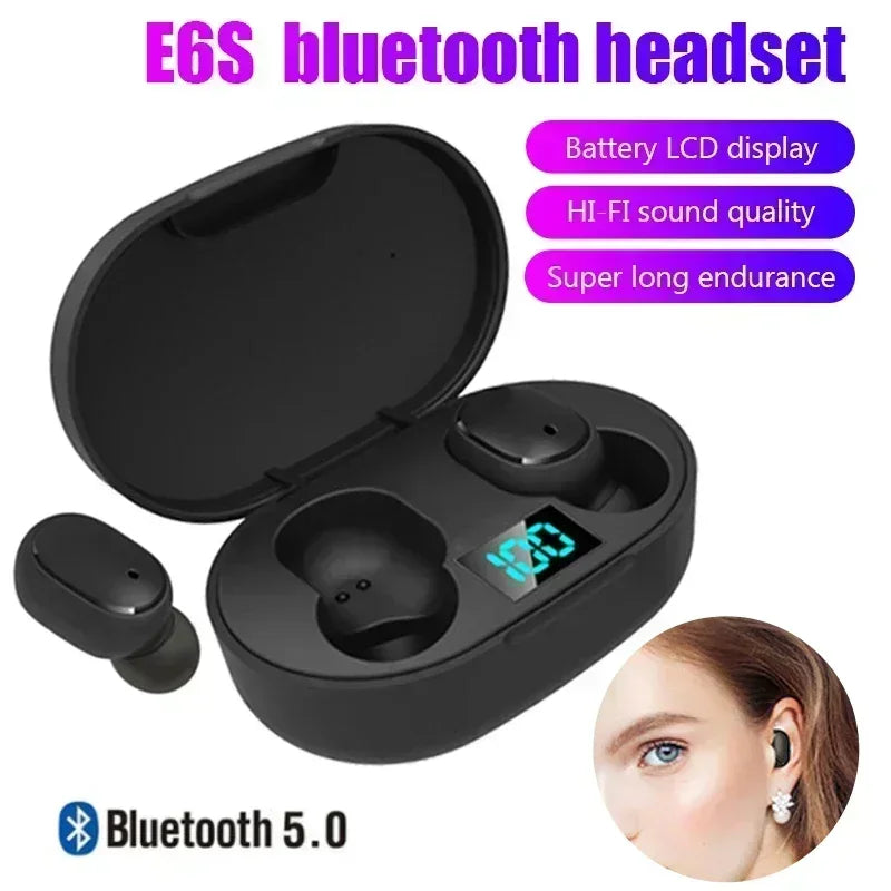 Fone Bluetooth E6S TWS Sem Fio com Microfone