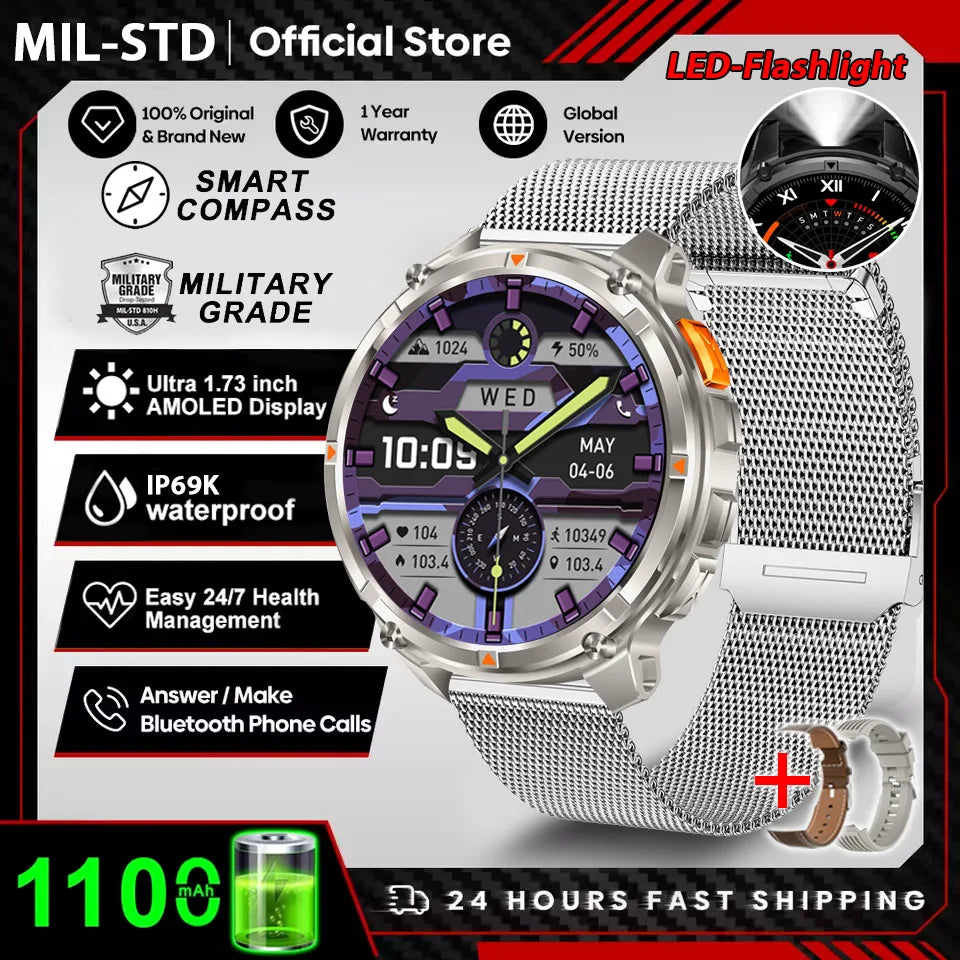 Smartwatch T-Rex3 Pro Militar GPS 5ATM 1100mAh — Pulseiras Intercambiáveis