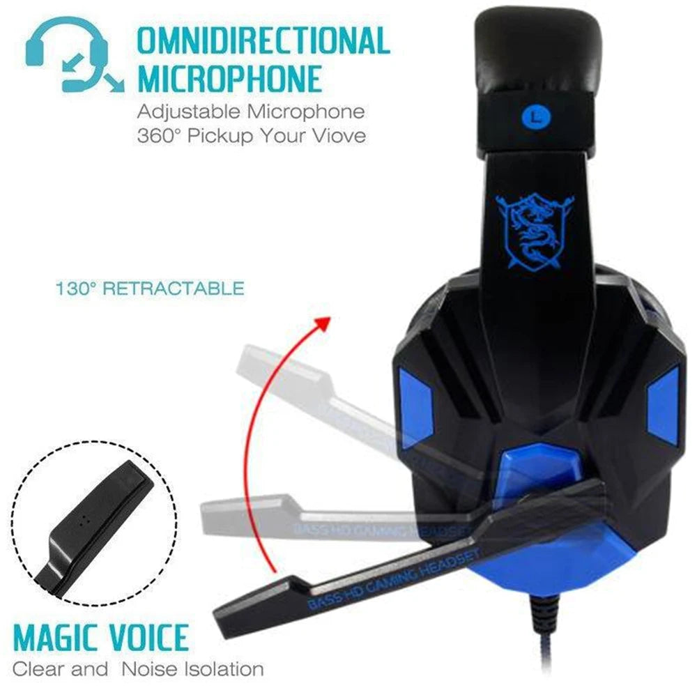 Headset Gamer Com Fio PS4/PS5/Xbox/PC com Microfone