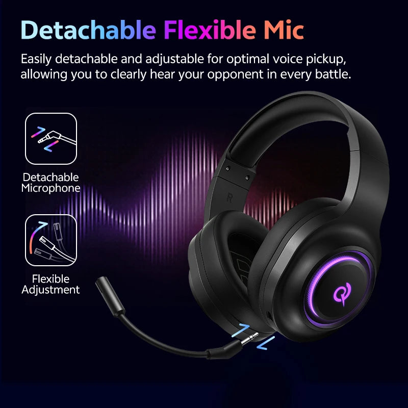 Fone QCY Heroad V200 Over-Ear 7.1 Surround Bluetooth