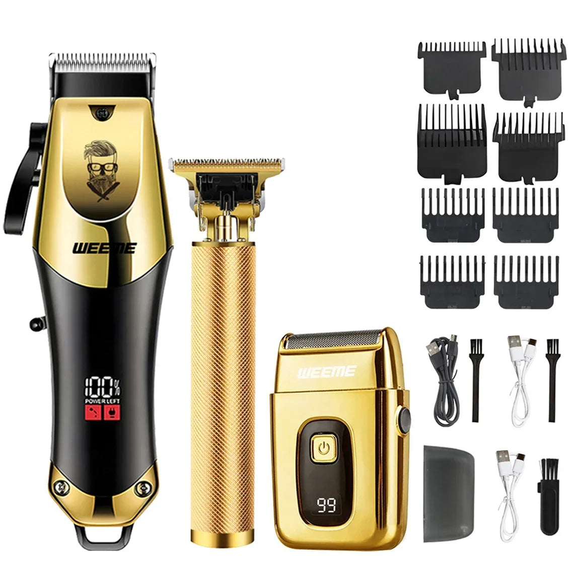 Máquina de Cortar Cabelo Vintage Sem Fio USB