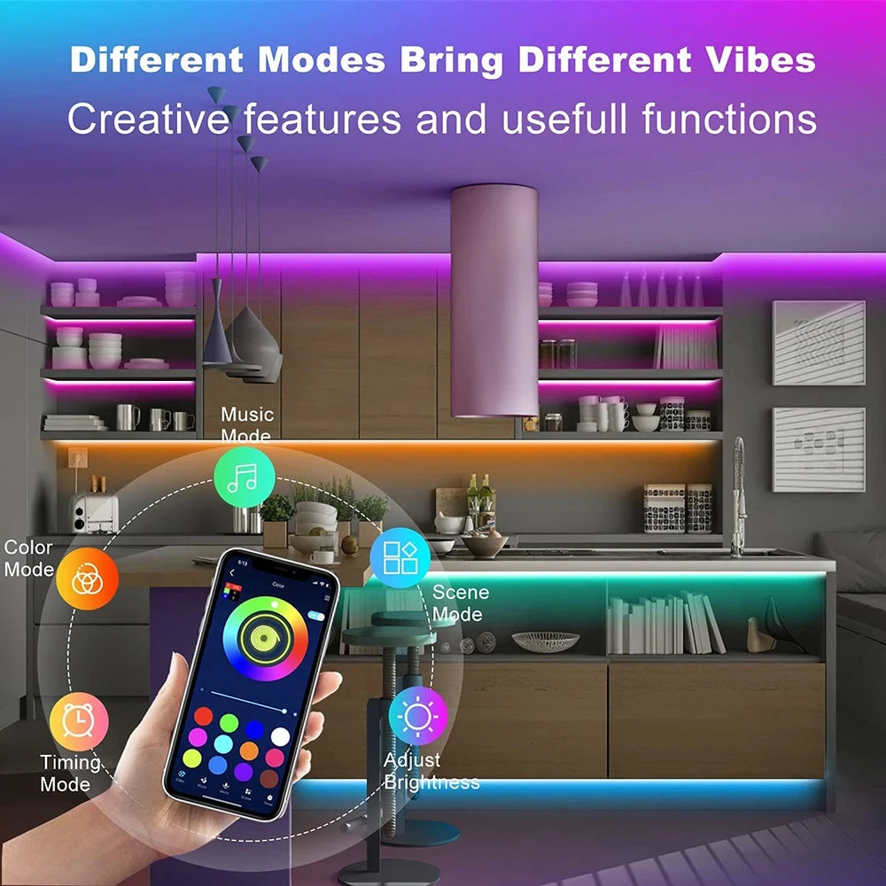 Fita LED Inteligente Bluetooth 5050 App + Controle