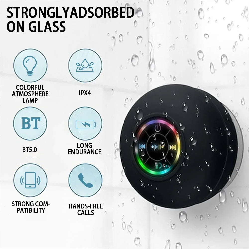 Mini Caixa de Som Bluetooth IPX4 para Chuveiro