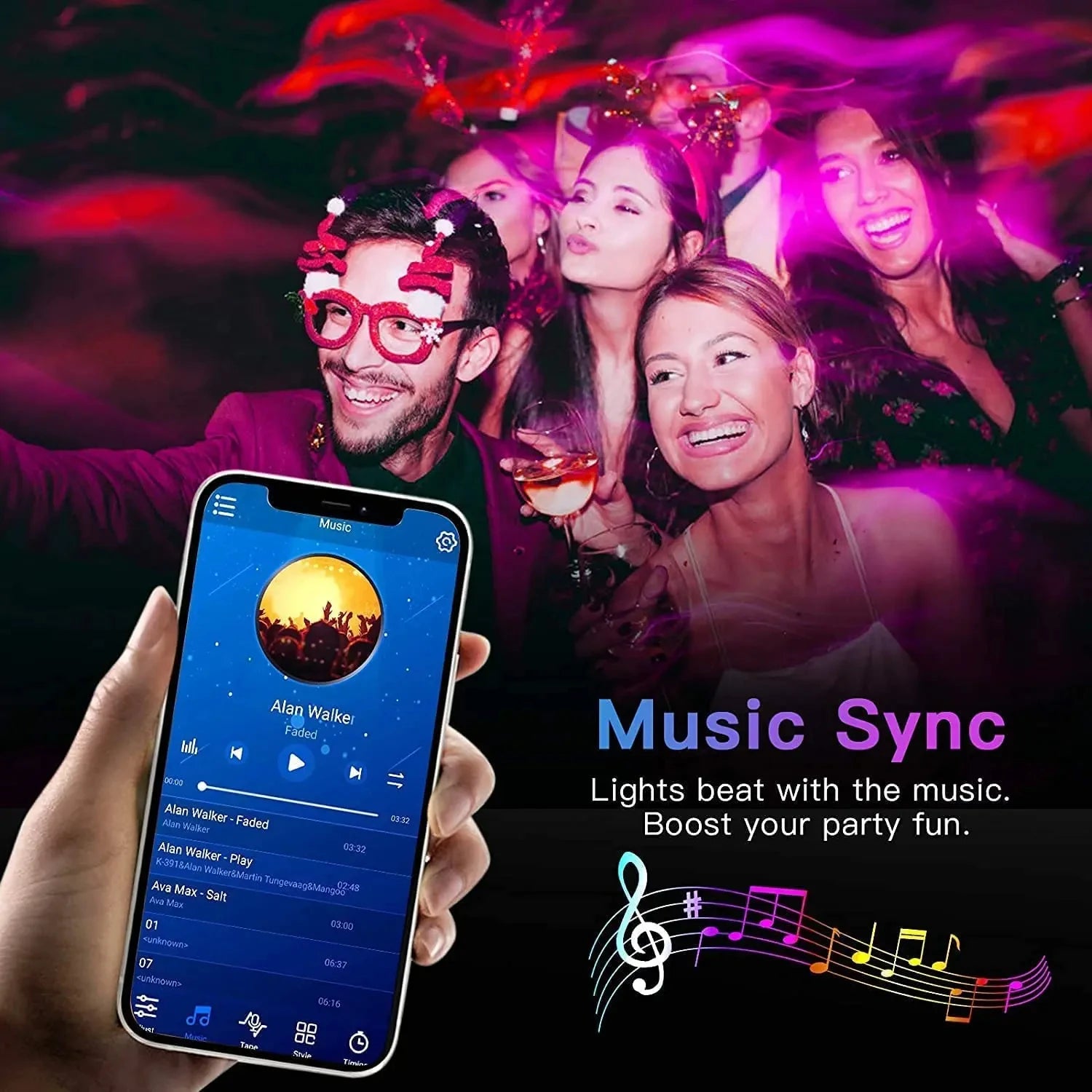 Fita LED Inteligente Bluetooth 5050 App + Controle