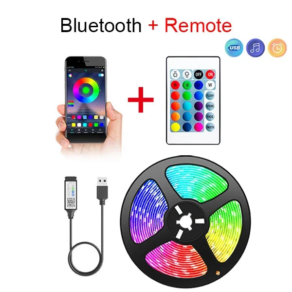 Fita LED Inteligente Bluetooth 5050 App + Controle