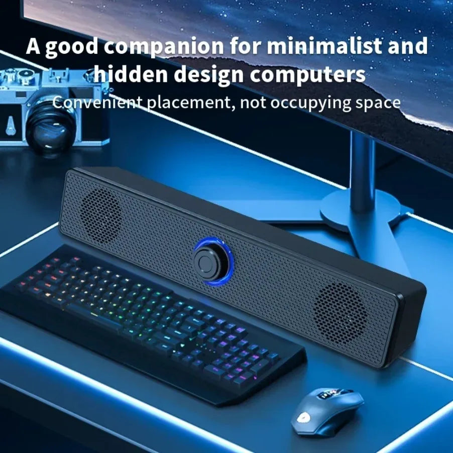 Soundbar para PC Bluetooth e Com Fio USB
