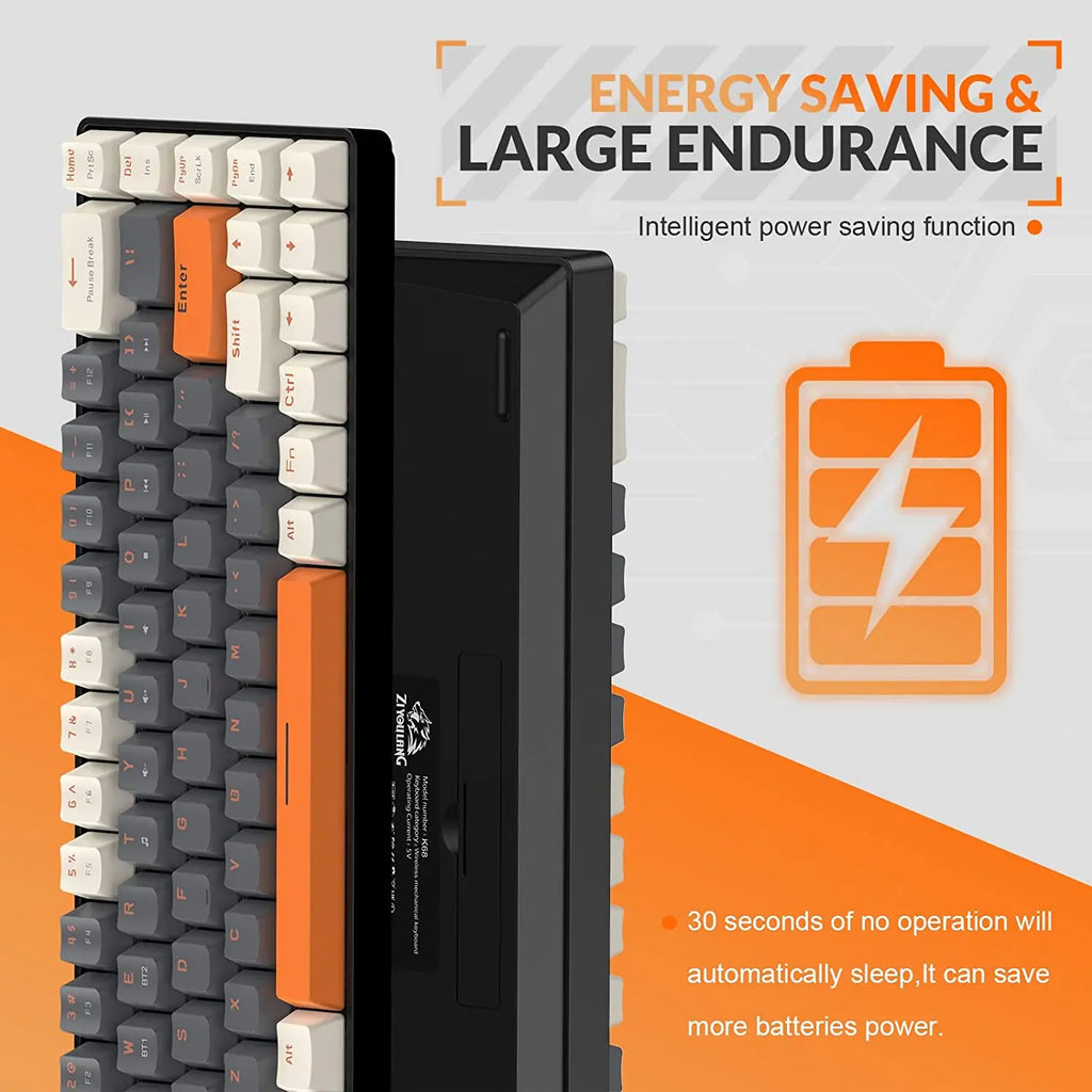 Teclado Mecânico Sem Fio RK68 60% Bluetooth Hot-Swap Gamer