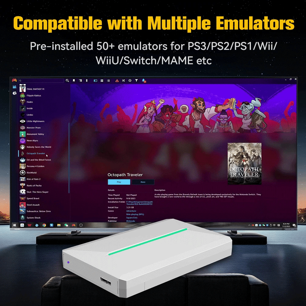 HD de Jogos Retrobat & Playnite 500GB — 38.200 Jogos Prontos