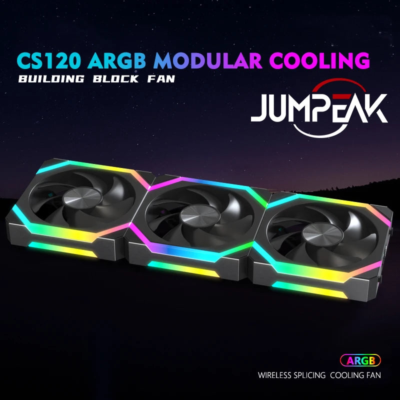 Kit Cooler ARGB 360mm JUMPEAK CS120 — Setup Completo com 3 Fans RGB PWM Silencioso.