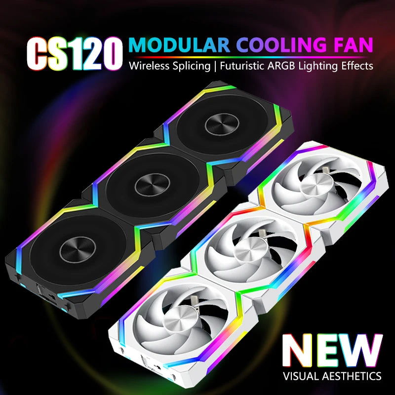 Kit Cooler ARGB 360mm JUMPEAK CS120 — Setup Completo com 3 Fans RGB PWM Silencioso.