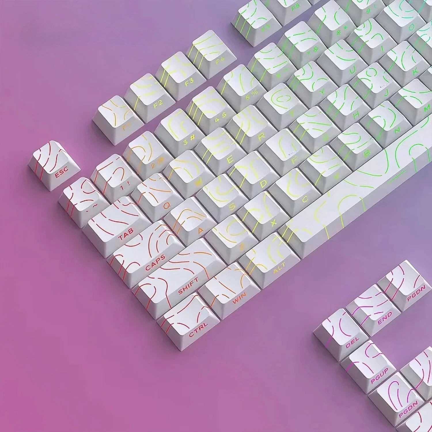 Keycaps Topográficas 4.0 PBT 98 Teclas Cherry Profile