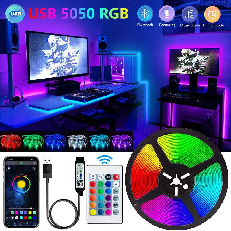 Fita LED Inteligente Bluetooth 5050 App + Controle