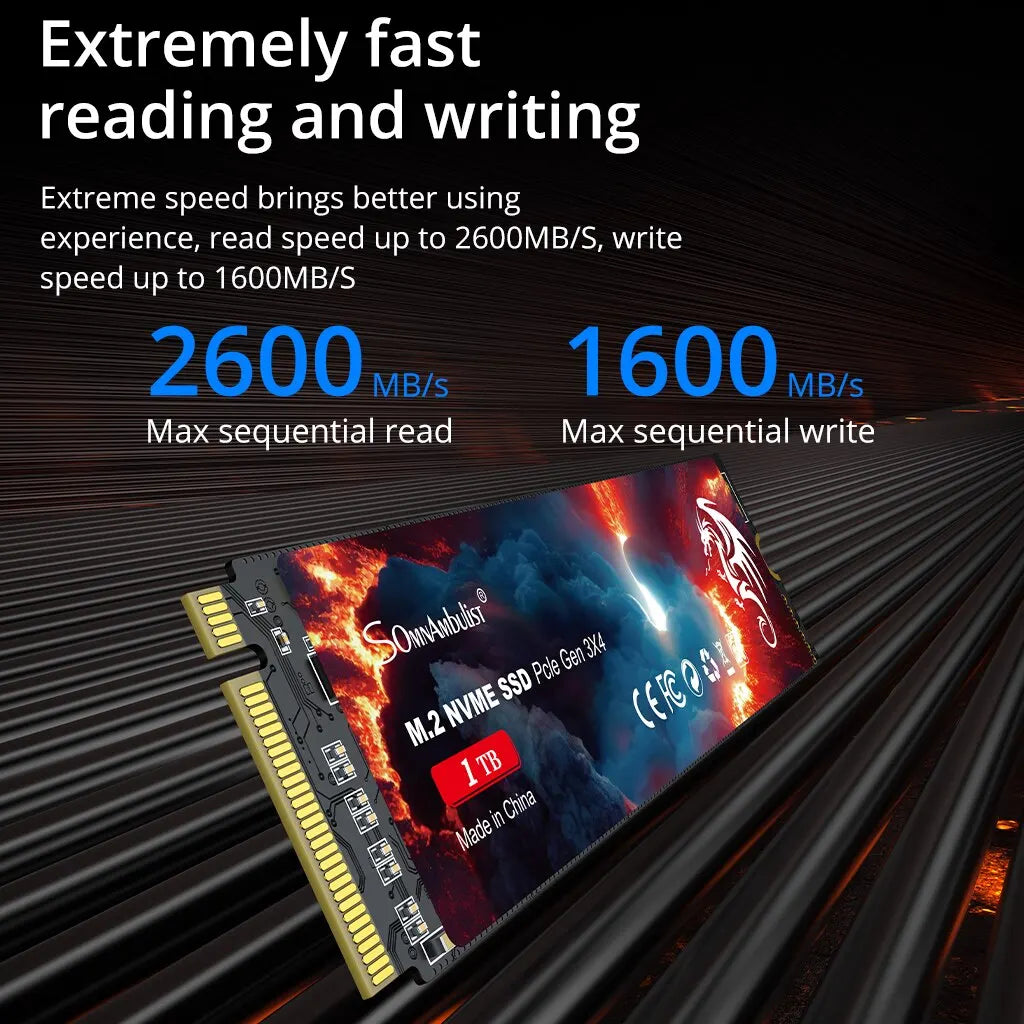 SSD M.2 NVMe SomnAmbulist PCIe 3.0 até 1TB