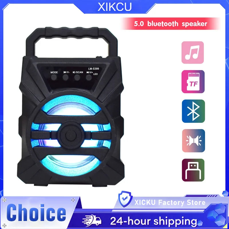 Caixa de Som Bluetooth 500mAh Subwoofer Karaokê Portátil